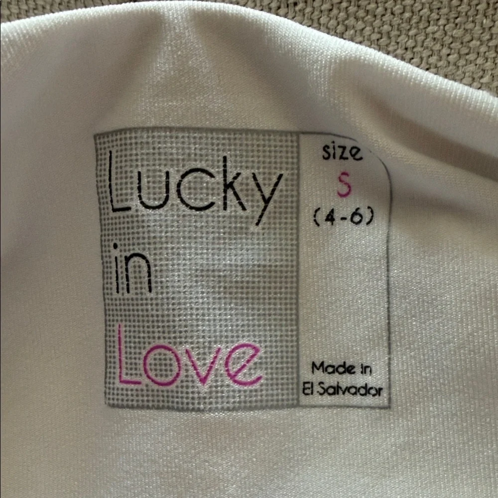 Lucky in Love White Layered Tennis Skirt with Stripe Pleated Hem - Picture 2 of 3